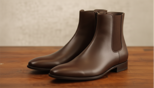 Premium Dark Brown Leather Chelsea Boots