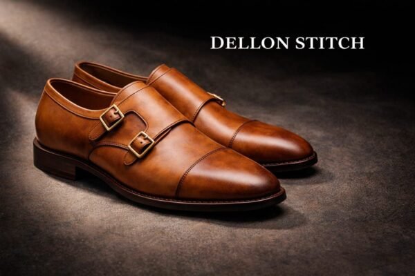 Tan Leather Double Monk Strap Shoes